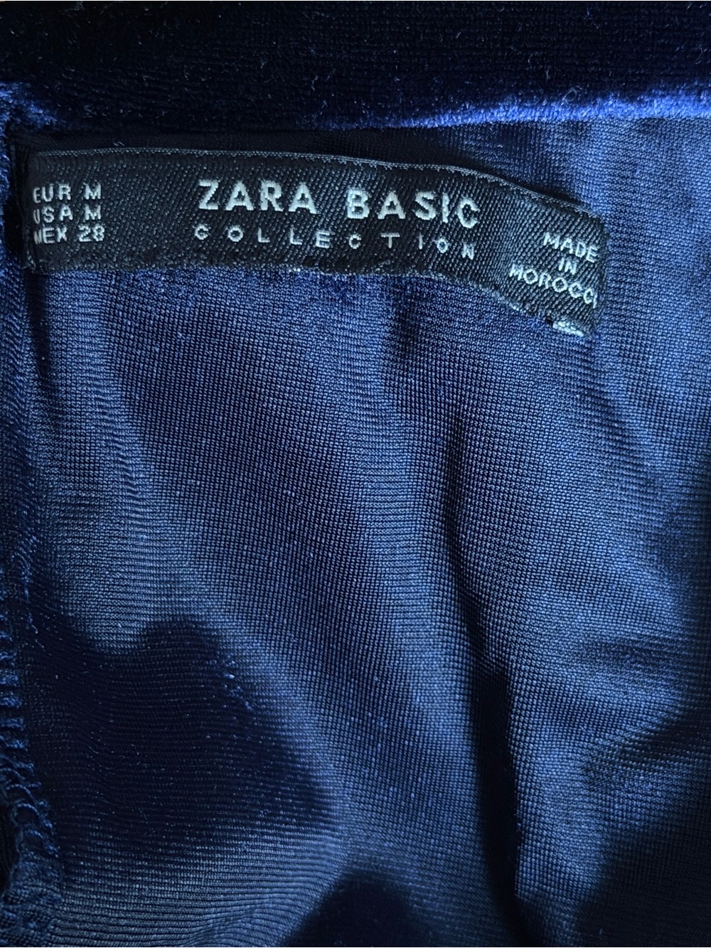 Zara Basic Velvet Off-Shoulder Top – Size M – Like New - Picture 6 of 7